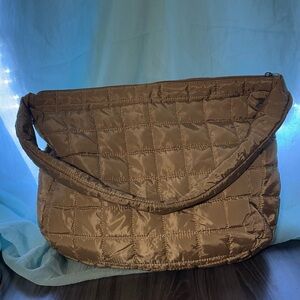 Quilted Brown puffer Shoulder Bag